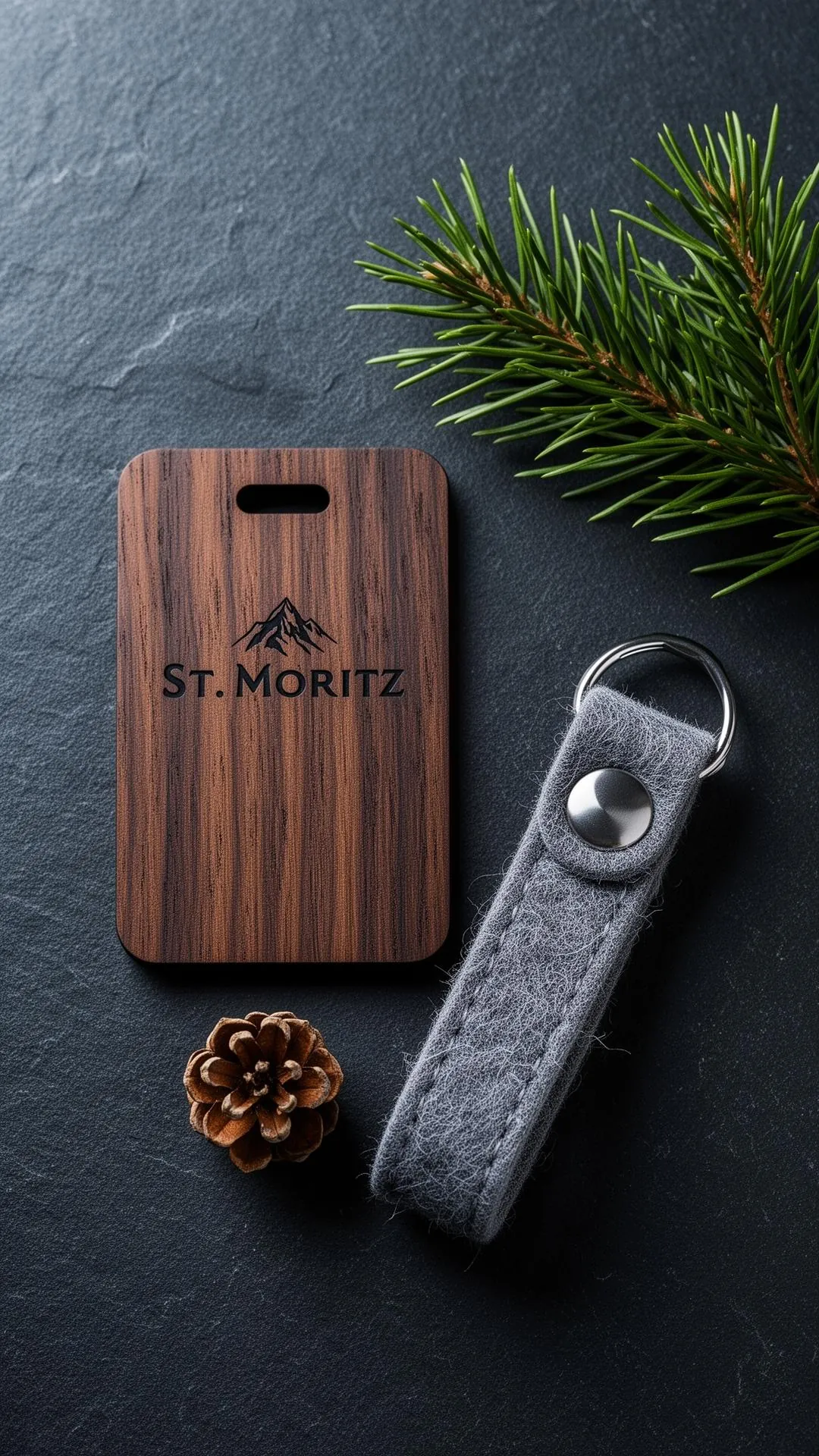 St. Moritz imza koleksiyonu — özel tasarım ahşap otel anahtar kartı, KeySmart
